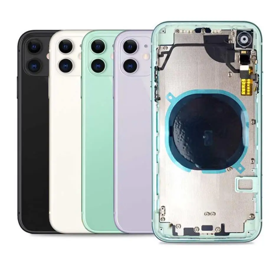 Back housing for phone11 battery back cover chassis middle frame with glass replacement parts
