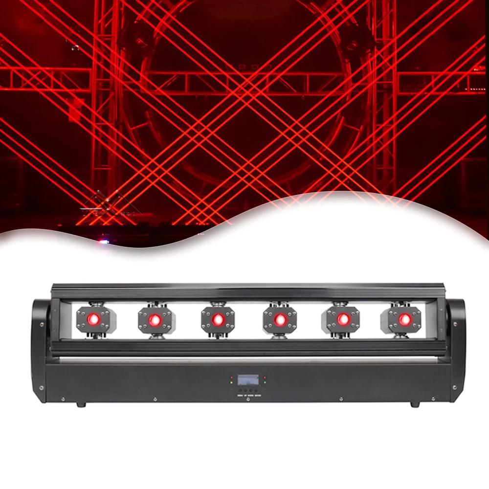 Disco Single Red 6 Eyes Laser Project 500mw Moving Head Laser Light for Bar Dj Night Club Stage