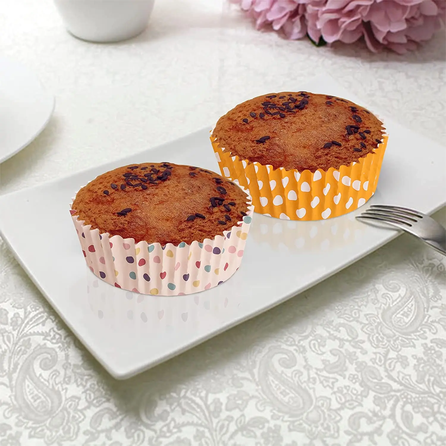 3.5 Inch Paper Baking Cups Greaseproof Large Muffin Liners Cupcake Liners Jumbo Muffin Liners Perfect for Muffins Cake Balls