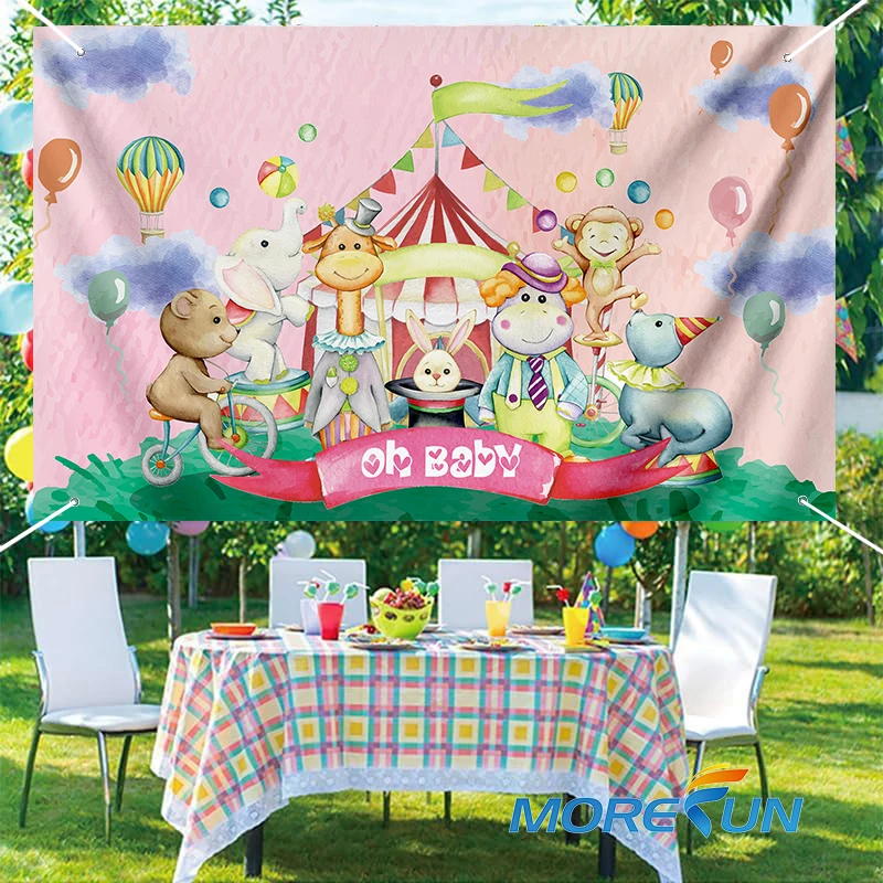 110*180CM Happy Birthday Pink Unicorn Backdrop Banner Happy Birthday Decorate Background Banner Children Party Decoration Banner
