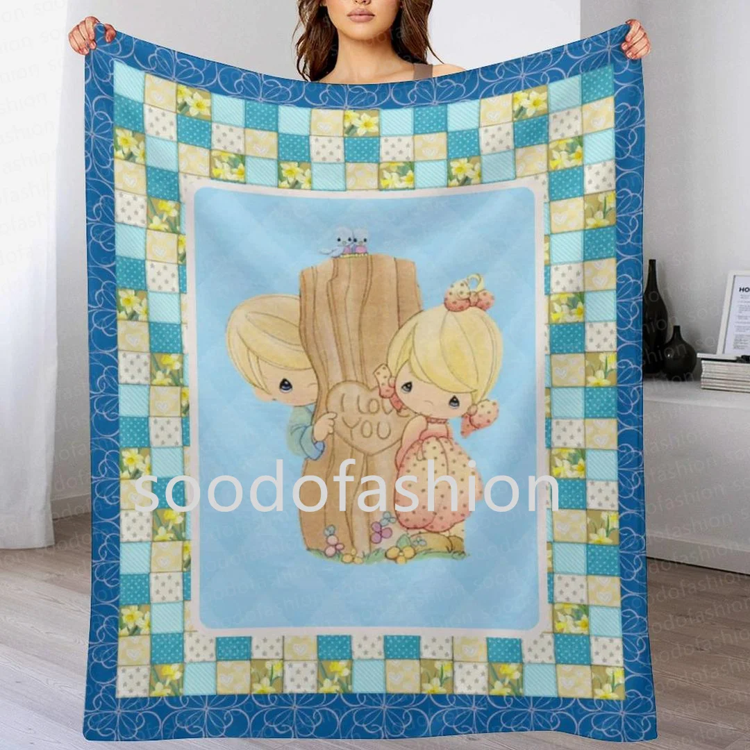 Wholesale Customized new cartoon Red heart Valentine Sublimation Super Soft flannel blanket Throw 4 seasons blankets