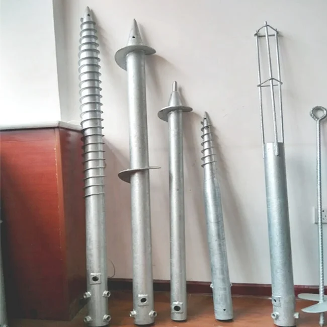 Galvanized ground screw pile foundation