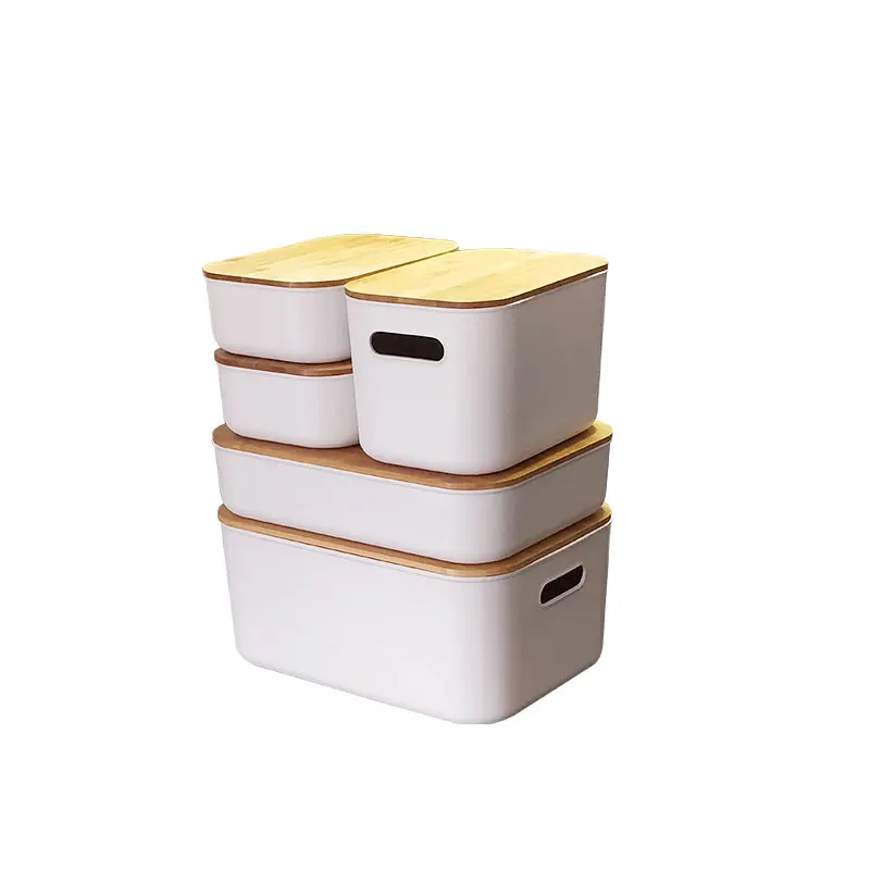 Hot Selling Multi Function Plastic Storage Box with Clear Lid Or Bamboo Cover