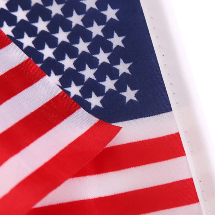 Custom logo polyester american flag printing us banner design red black blue line usa car flag 12'x18'