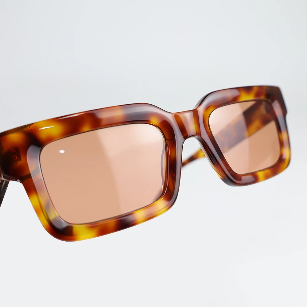 Benyi New Luxury Tortoise Shades Ladies Designer Brand Sunglasses Mens Fashion Square Handmade Mazzucchelli Acetate Sunglasses