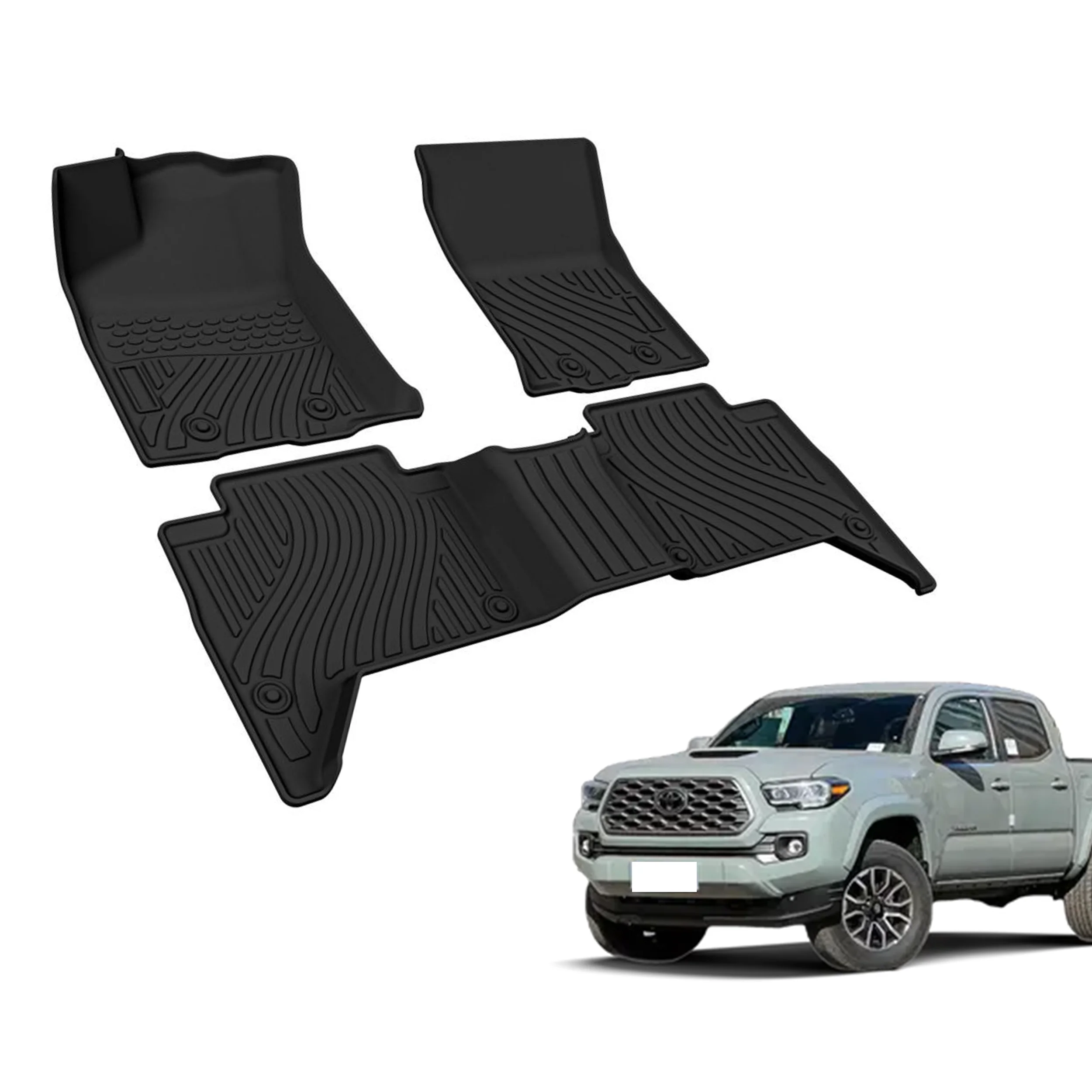 Custom carpet auto interior liners trunk cargo mats 3D TPE car floor mats for Tacoma