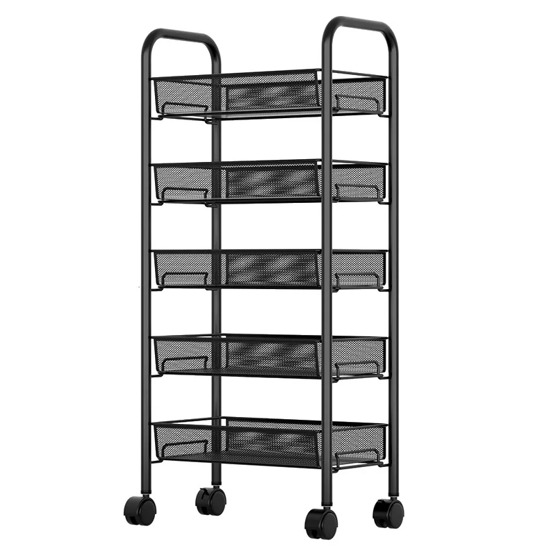 3 Tier Metal Rolling Utility Shelves Trolley Cart Multifunctional Storage Cart With Roller Wheels
