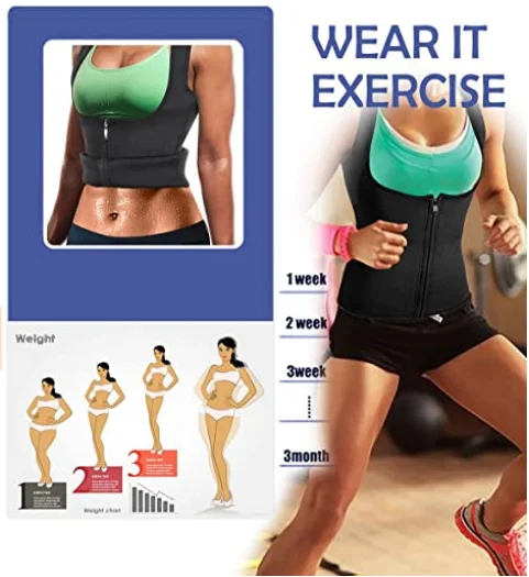Women Waist Trainer Vest Slim Corset Neoprene Sauna Tank Top Zipper Weight Loss Body Shaping Shirt