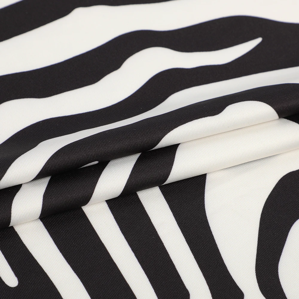 High quality 88%polyester/12%spandex four way stretch zebra print jersey fabric for dress