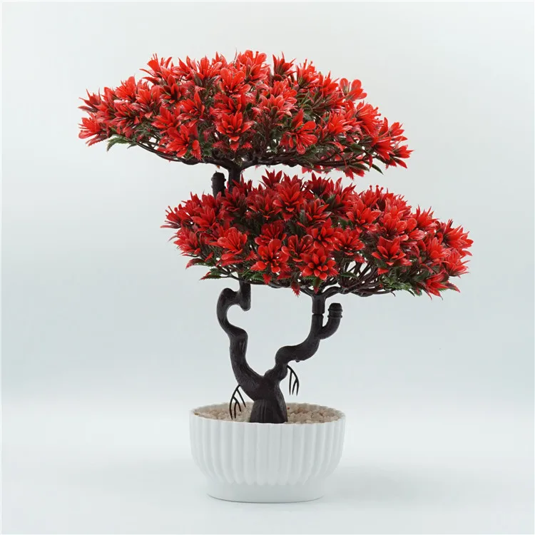 High Quality Bonsai Artificial Tree Plastic Green Plant For Table Office Desktop Ornament Decoration
