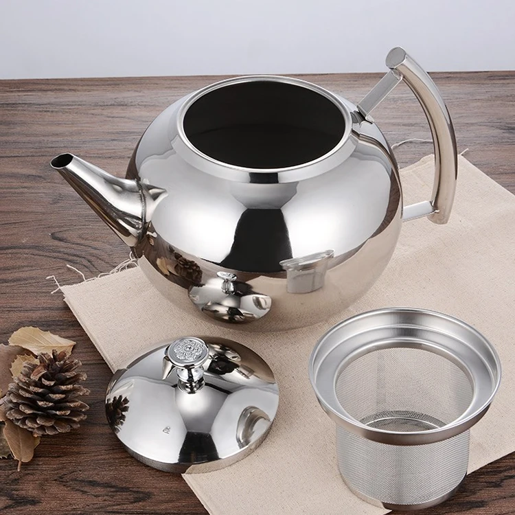 Stainless Steel Teapot With Infuser Filter Coffee Kettle Green Oolong Tea Jug