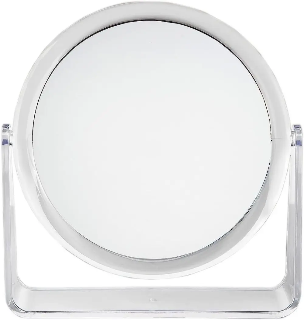 Bathroom Shaving Mirror Rotating Table Vanity Cosmetic Dressing Table Circle Mirror Two Sided Magnifying Makeup Mirror