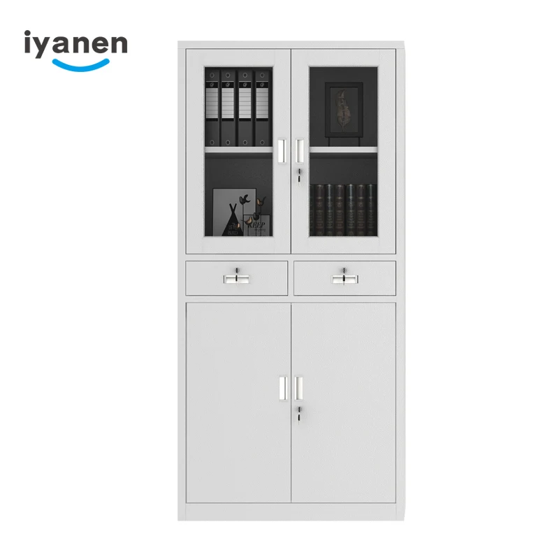 Office Metal Furniture Glass Door Cabinet Filing Cupboard