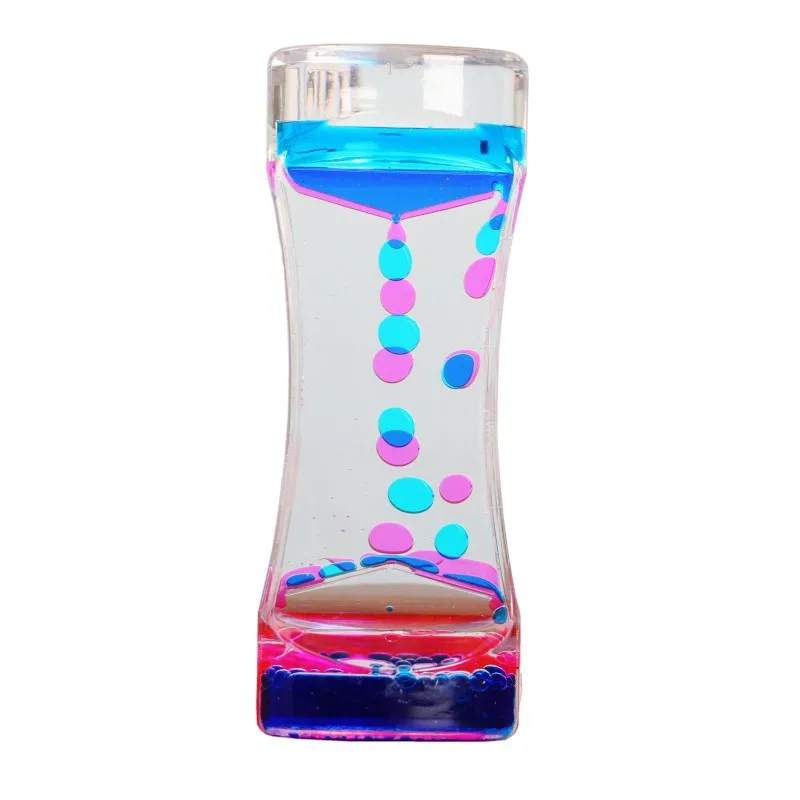 Acrylic Sensory Fidget Anxiety Autism Calm Relaxing Colorful Natural Stress Relief Toys Liquid Motion Bubbler Timer Hourglass