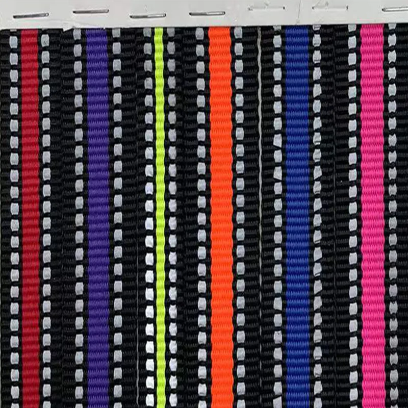 1.5cm nylon reflective luggage belt Pet traction color stripe braid shoulder strap ribbon wholesale_25