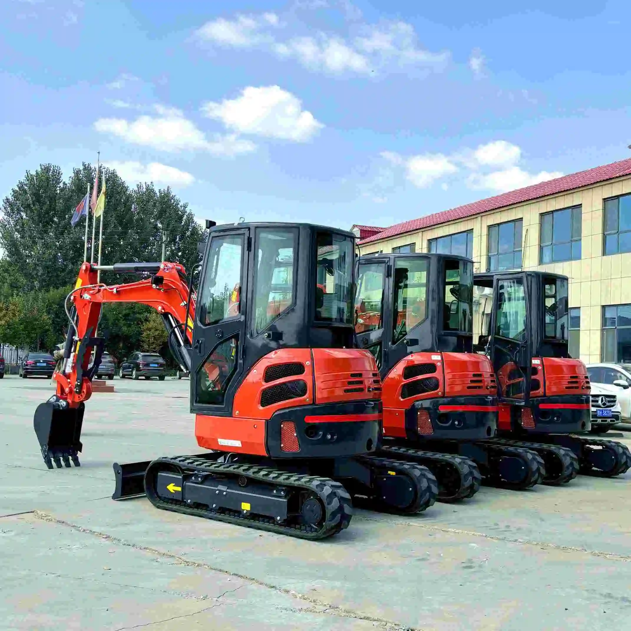 New 3ton mini digger5 Ton excav mini crawler excavator earth-moving machinery mini excavator for sale with Cab