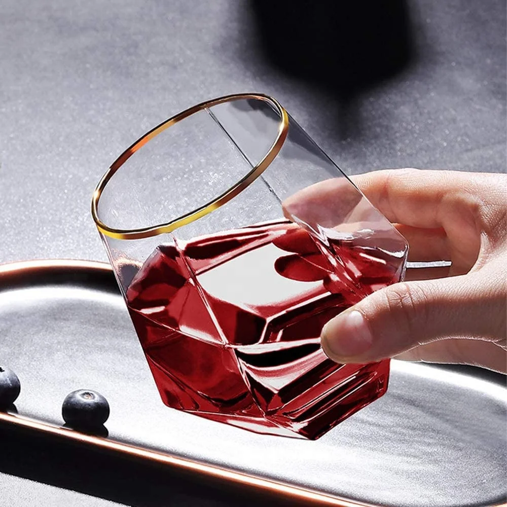 Бокал для виски шестигранный прозрачный пластиковый 12 унций