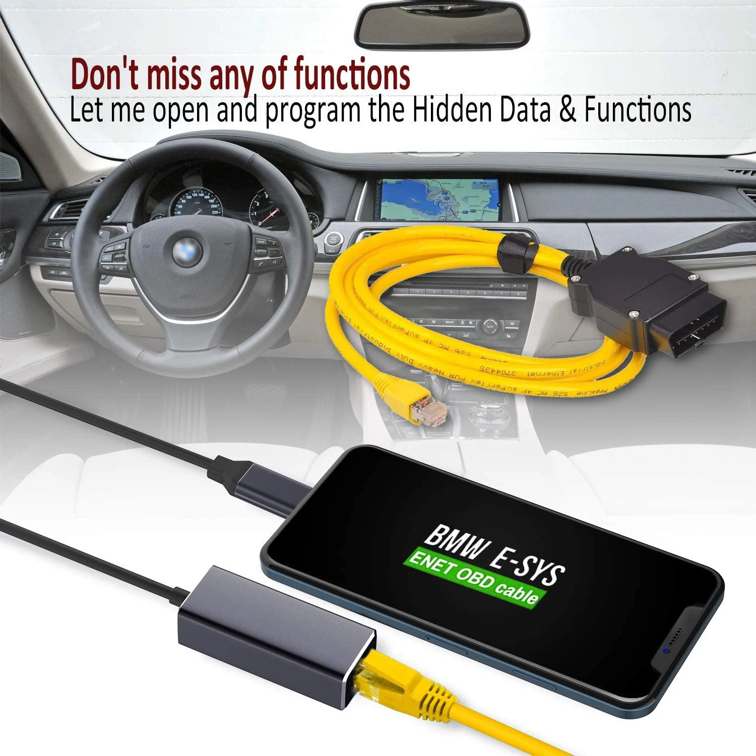 High quality RJ45 Ethernet Network Adapter high speed  3.3ft/1M  LAN Cable Ethernet LAN Adapter 10/100Mbps for Phone Pad