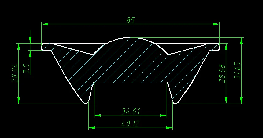 85mm LED flashlight torch narrow angle optical led tir Glass reflector KL-D85-30-2RC