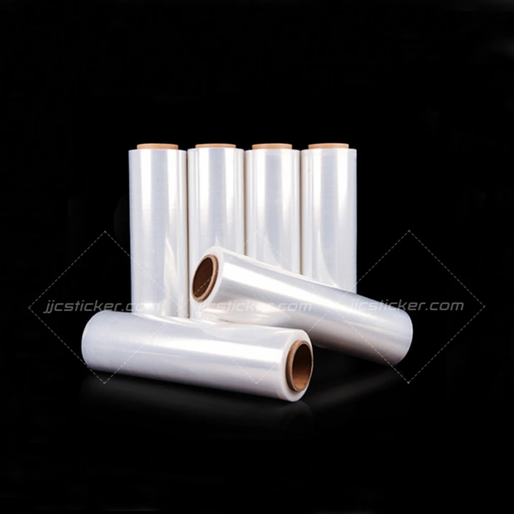 stretch 500 mm x 23 micron stretching kitchen plastic custom mini rolls pe wall holder cling film food wrap
