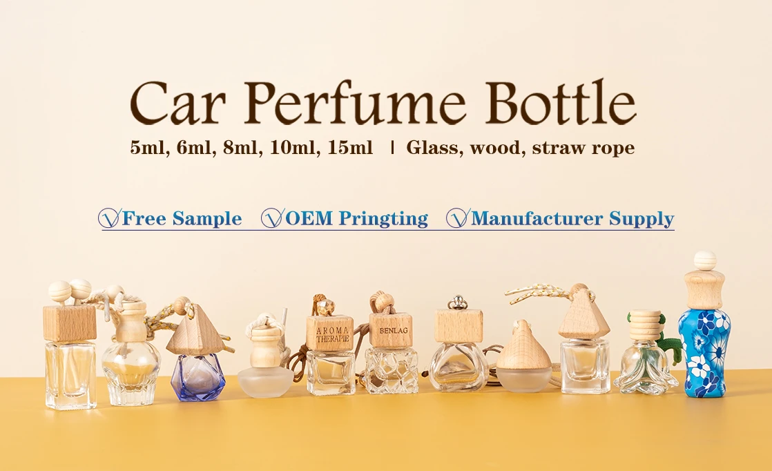 New Arrival 5Ml 8Ml 10Ml 15Ml Glass Wooden Cap Luxury Hanging Car Air Freshener Bottle Diffuser Car Custom Diffuser Bottle