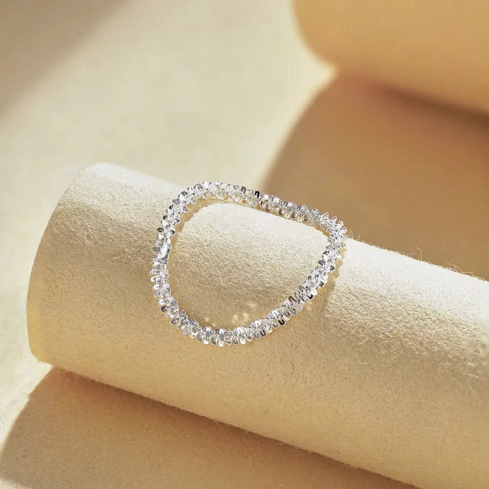 Ins Style Silver Ring 925 Pure Sterling  Rings Shining Brightly Elegant Silver Band Rings For Women Gifts for Special Occasions