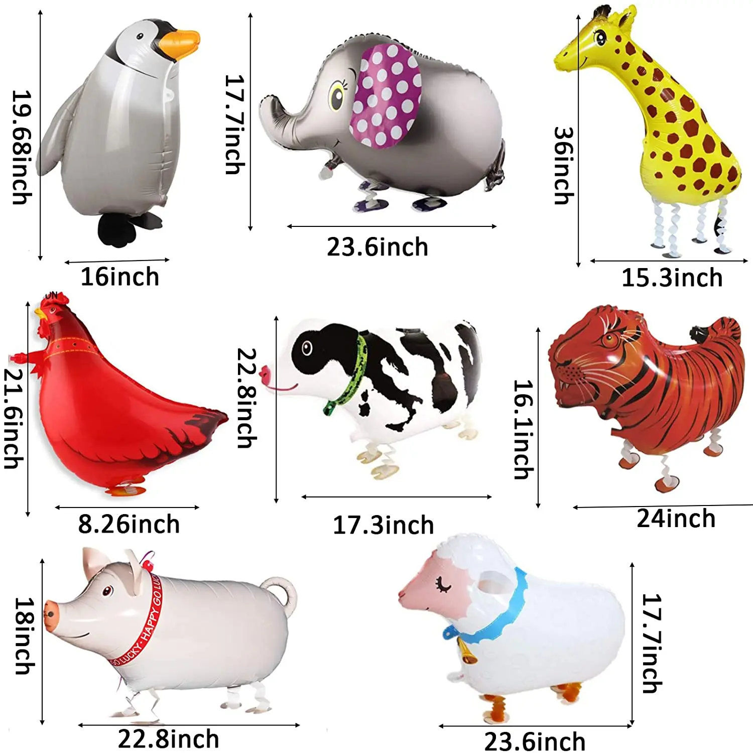 Walking Animal Penguin Balloons Forest Tiger Animals Birthday Supplies Kids Balloons Animal Theme Birthday Party Decorations