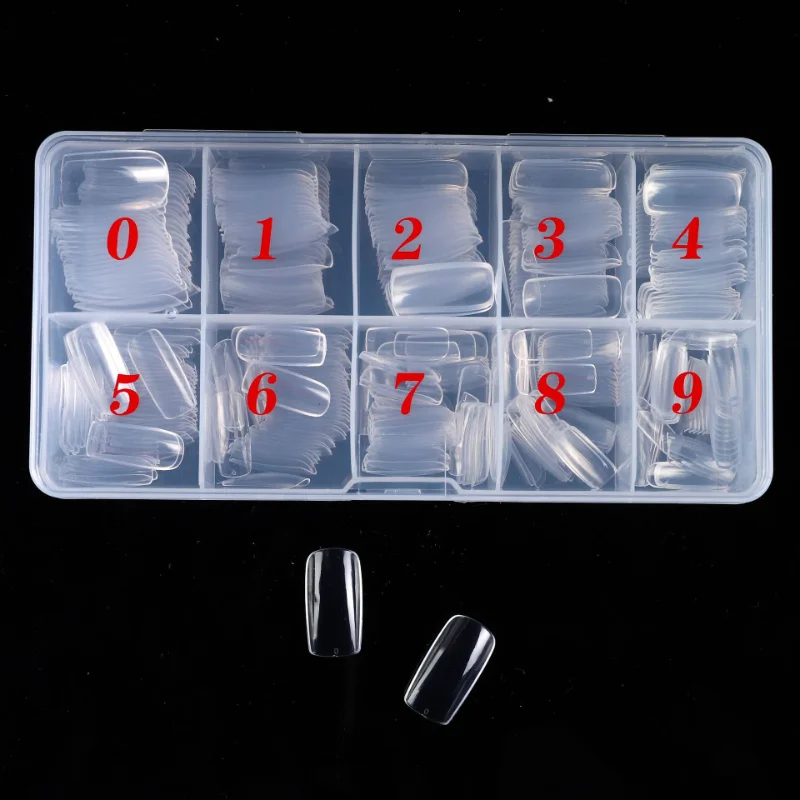 finished nail full cover false nail tips Manicure 500 Pieces Box Armor Piece French Manicure