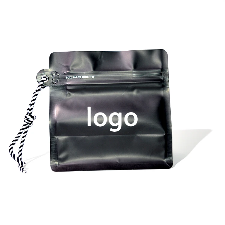 Matte Aluminum Foil Coffee Bean Flat Bottomed Bags With Hanging Rope Used For Dry Food Nut Storage Bags