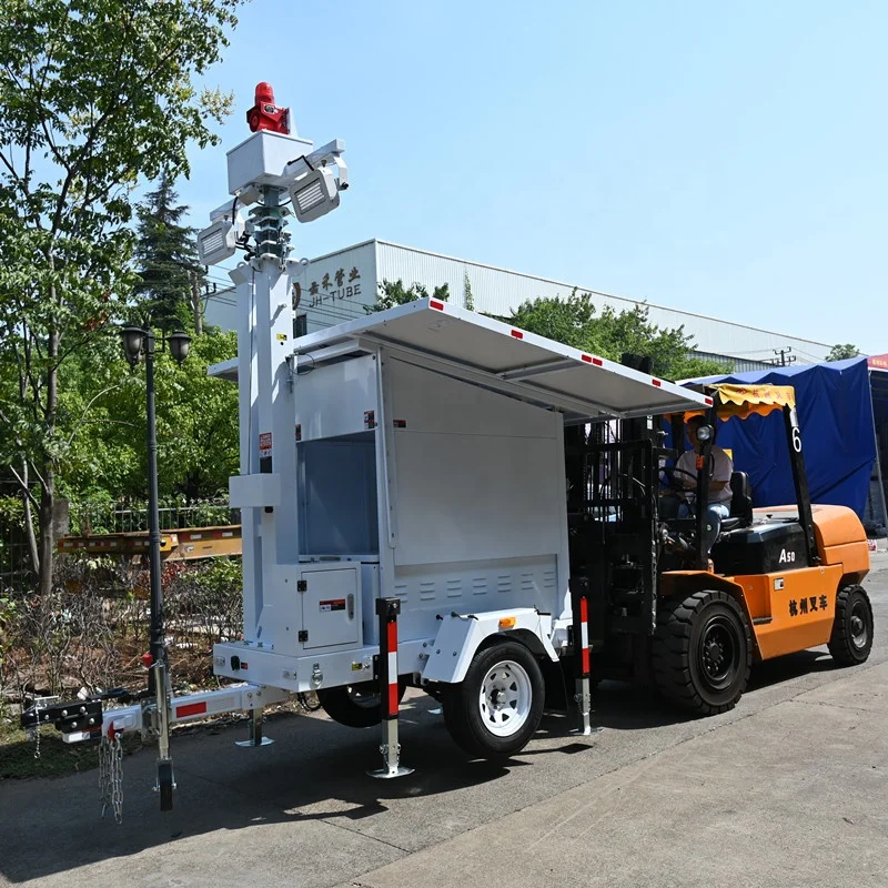 Solar Powered Mobile Video Surveillance Tower Solar Video Surveillance Trailer
