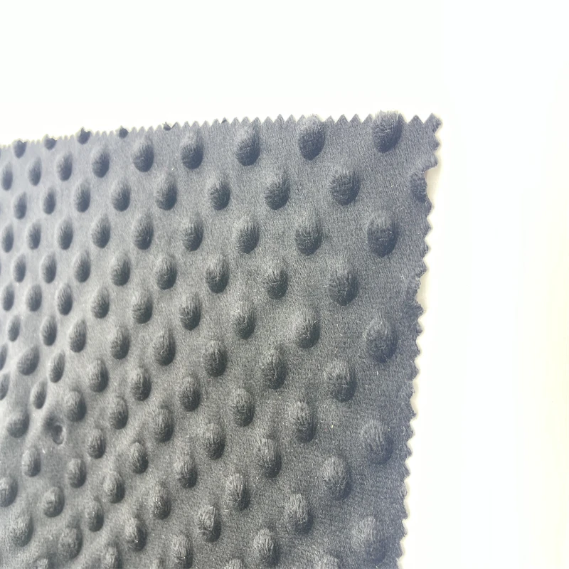 100 polyester 3D Embossed Super Soft  Velboa Minky Dot Fabric For Home Textile