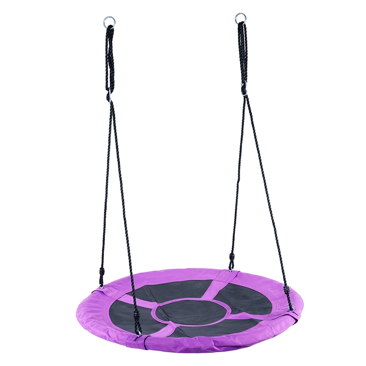 Kids Indoor Outdoor Round Nest Swing with Height Adjustable