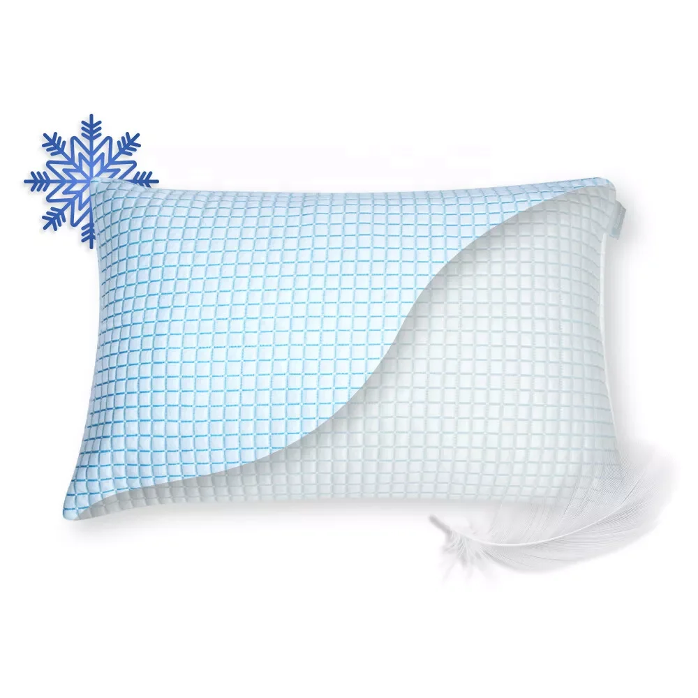 Cooling Pillow Case Queen Size Cool Pillow Cover for Hot Sleepers Zipper Soft Cooling Pillow Protector Pillowcase