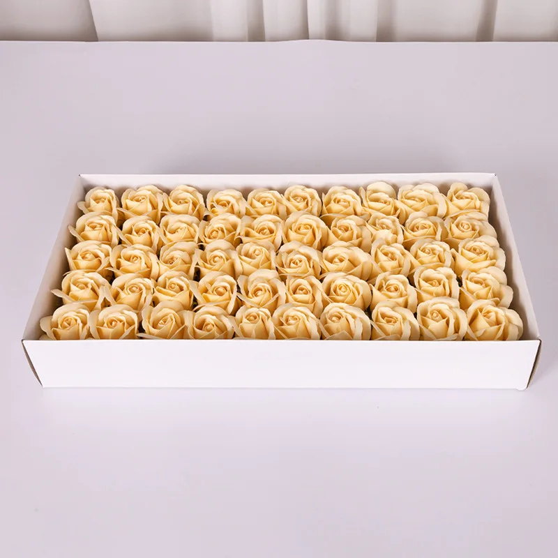 Factory direct sales three layer thickened rose soap flower simulation flower head DIY handmade florist material gift box
