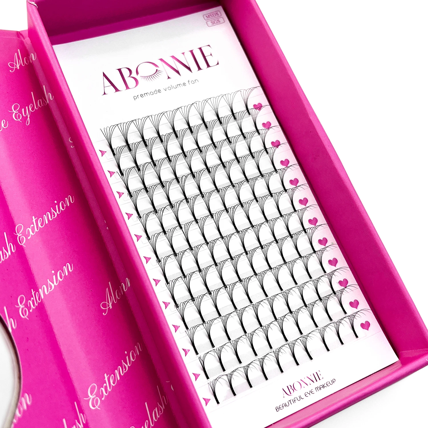 Abonnie Wholesale Custom Packaging Premade Volume Lashes Extensions 2D-10D J B C D Curl Premade Eyelashes