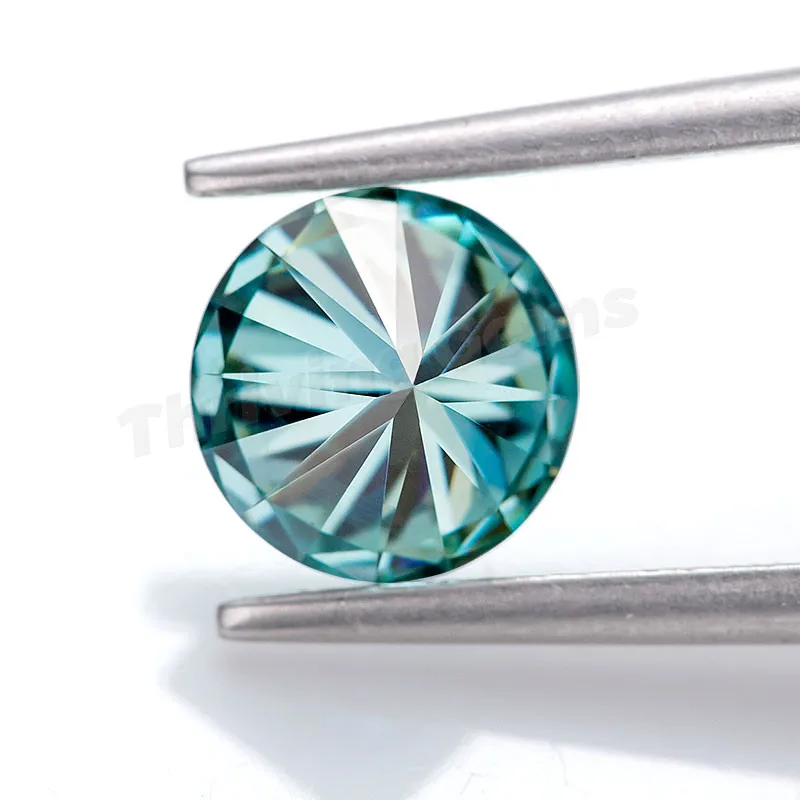 Thriving Gems Bulk Sale 1 Carat Moissanite Light Blue Color Round Synthetic Moissanite Diamond