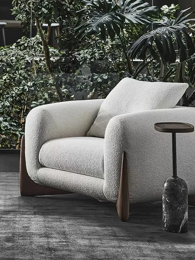 Designer home Nordic apartment villa fabric log sofa living room minimalist double Japanese sofa combination