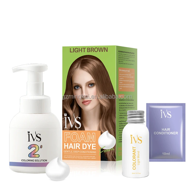 IVS Custom Color Hair Dye Bubble Foam Light Brown Foam Hair Color Hair Dye Coloring