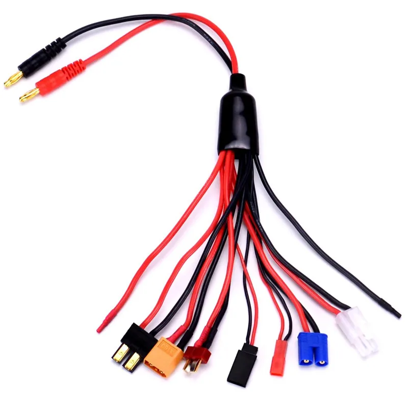 9 в 1 Lipo зарядное устройство адаптер разъем разделитель кабель 4,0 мм банановый штекер к TRX JST T штекер XT60 EC3 Futaba Tamiya
