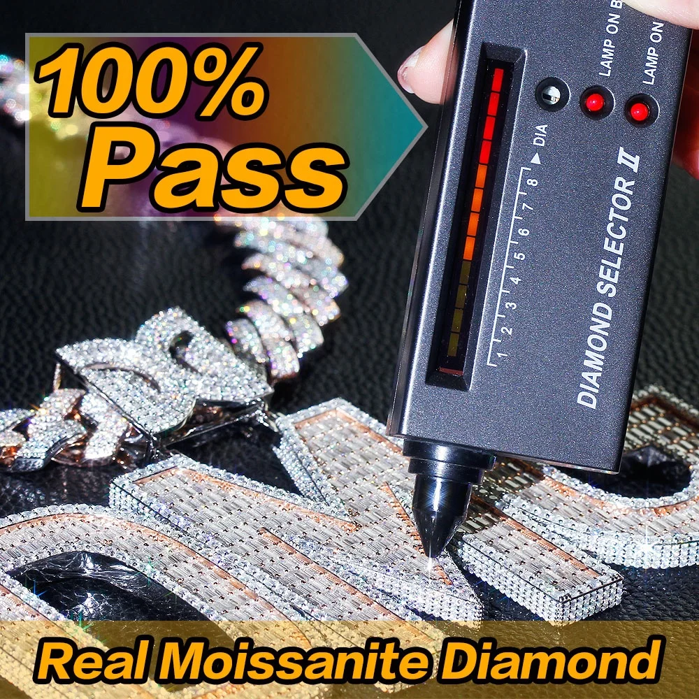 Ice Out Custom Heart Cardiac 3d Enamel Pendant Pass Testter Vvs 925 Silver 10k Gold Hop Jewelry Moissanite Pendant For Men