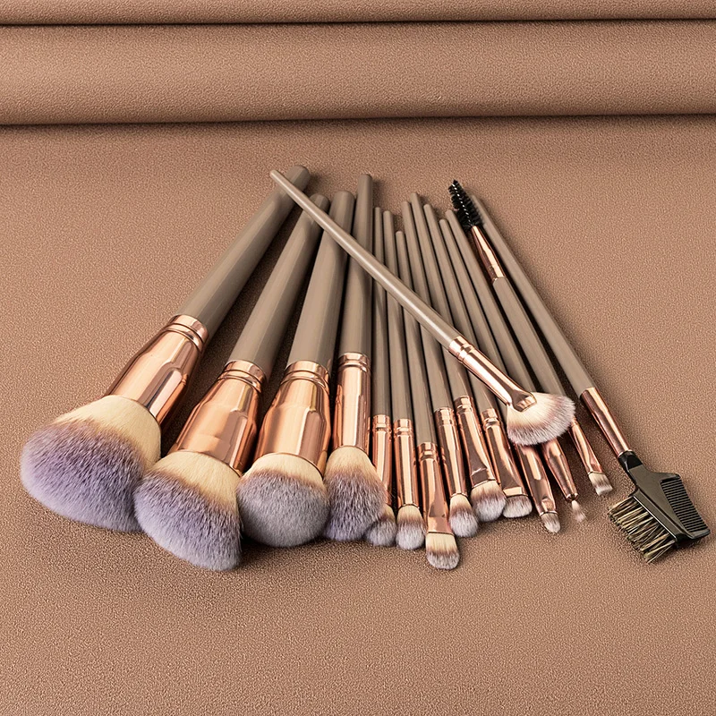 Professional Makeup Brushes Set 15pcs dark green Handle Cosmetics Make up Tools Powder Contour Foundation Eyeshadow Brush