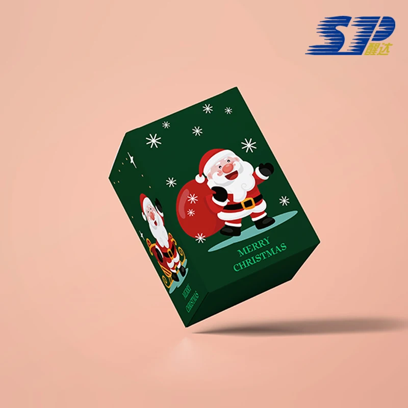 Custom High End Cardboard Christmas Eve Gold Foil Printing Boxes Candy Packaging Paper Gift Box