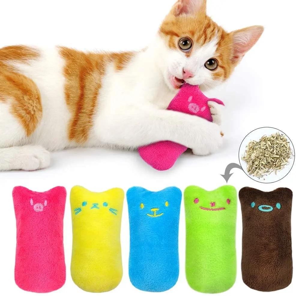 
Pet Kitten Claw Biting Chewing Teeth Grinding Mint Cat Catnip Toy Funny Interactive Training Catnip Plush Pillow Toy 