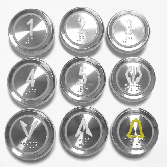 Hotsale stainless steel round shape braille elevator push button switch lift parts push button