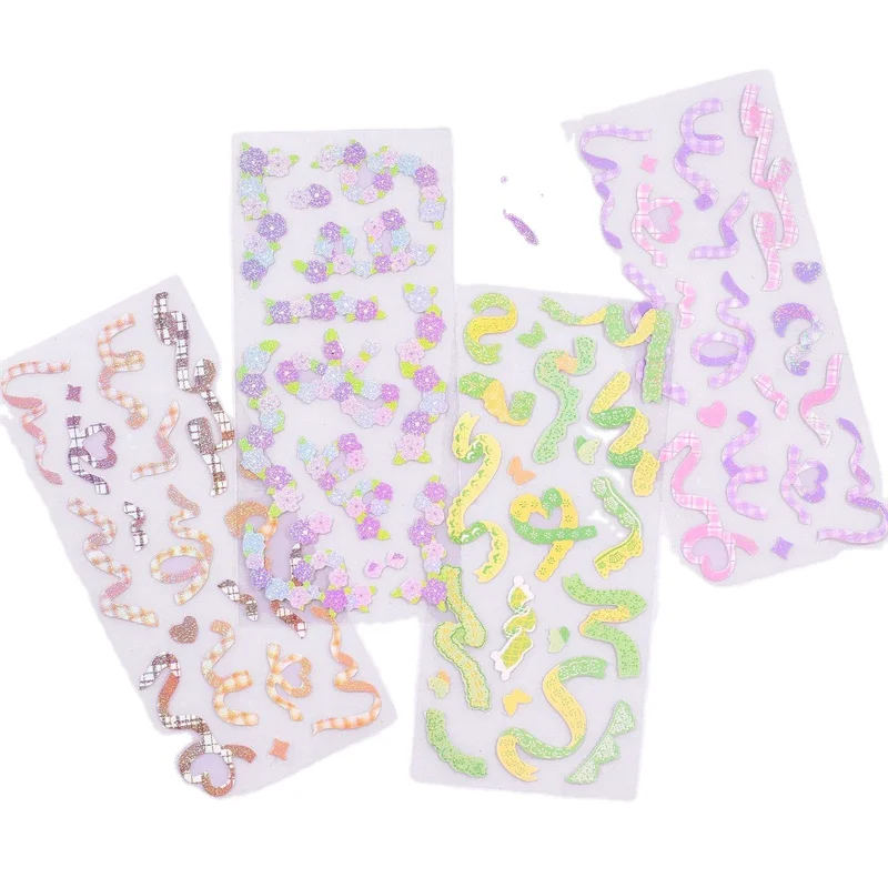 PVC self-adhesive waterproof clear stickers sheet  kawaii special-shaped custom design kawaii kiss cut sticker sheet