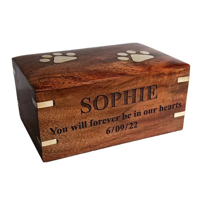 Personalized urn box, Rosewood Pet Urn for Dog Ashes, Urn Box for Pet Ashes, Loss of Pet Sympathy Gift Gift for Cat Lovers
