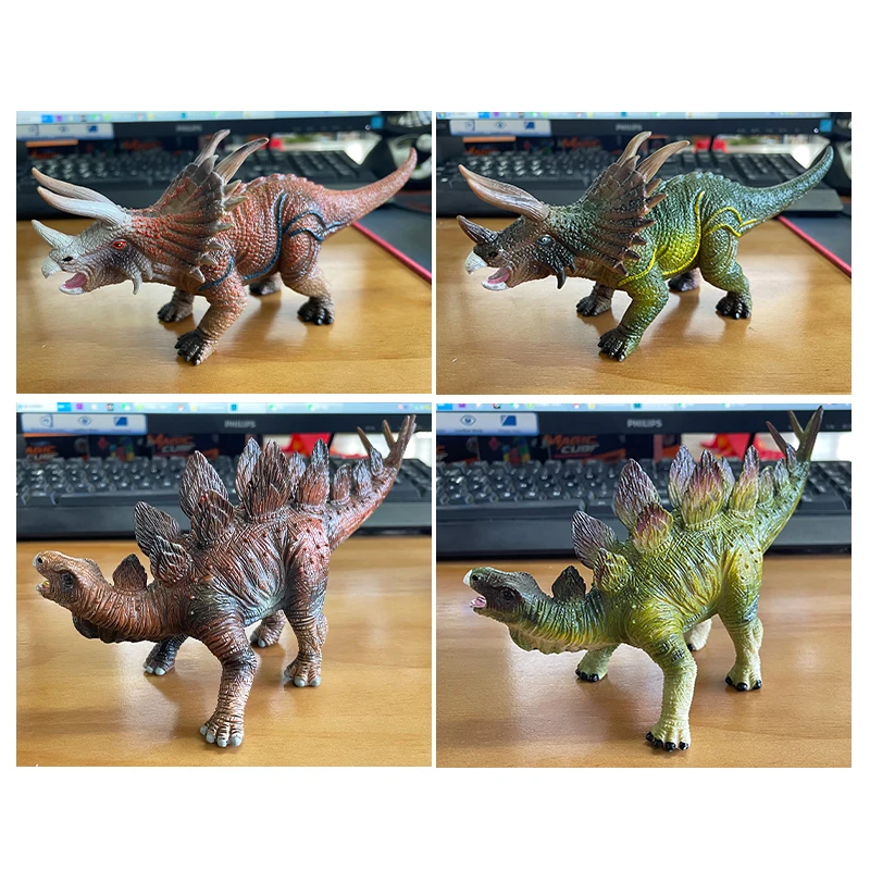 Plastic Dinosaur Model Triceratops Stegosaurus Animal Model Plastic Dinosaur Toy Jurassic Dinosaur Model