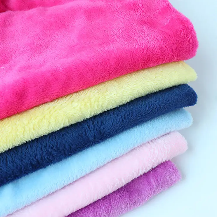 Custom multi-colors design soft plush coral velvet fleece fabric for upholstery and garment