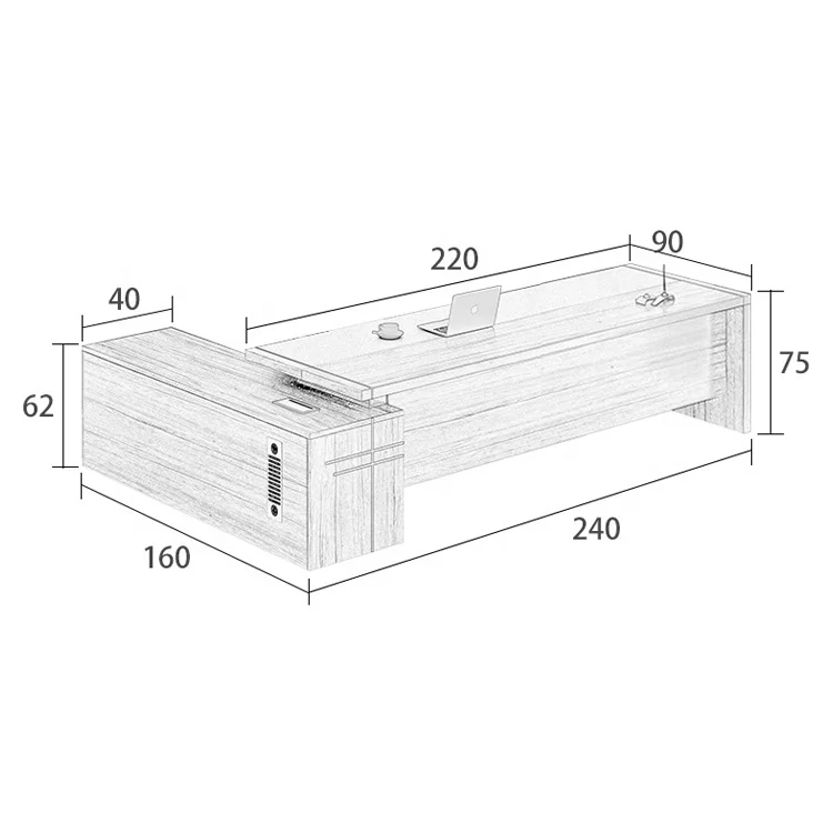 High Quality mesa oficina Luxury Commercial Furniture Office Standing Table Unique Executive Wooden Office Desk