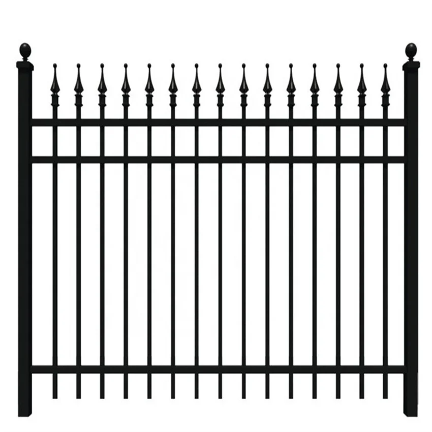 New Supplies commercial wrought iron fencing Outdoor House Backyard Perimeter Garden Black Metal Fence